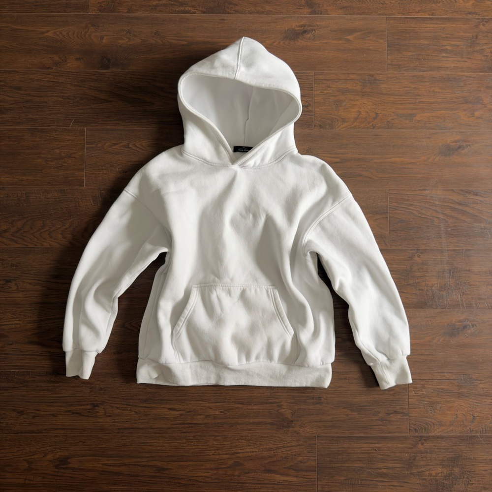 Women's White Pullover Hoodie Sweatshirt